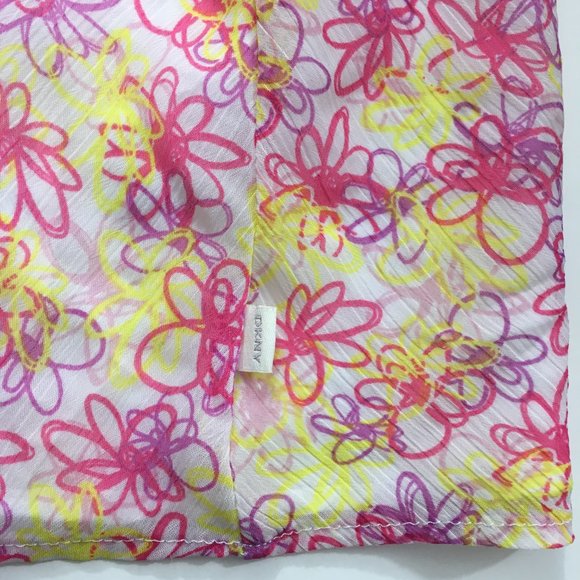 DKNY Girls L Dress Multicolor Floral 100% Polyester Lightweight Lined Sundress - Picture 7 of 9